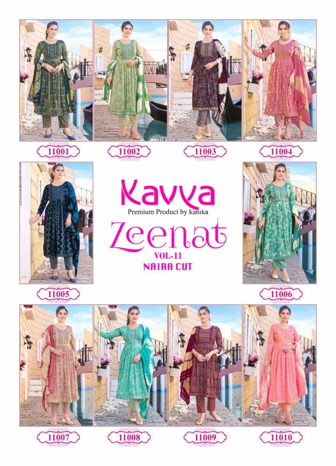 Zeenat Vol 11 By Kavya Capsule Foil Printed Readymade Suits Wholesale Market In Surat
